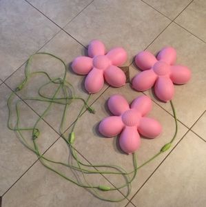 3 IKEA Pink Flower Wall Lights w/ on/off Switches